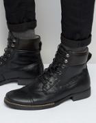 Bellfield Hyder Leather Laceup Boots - Black