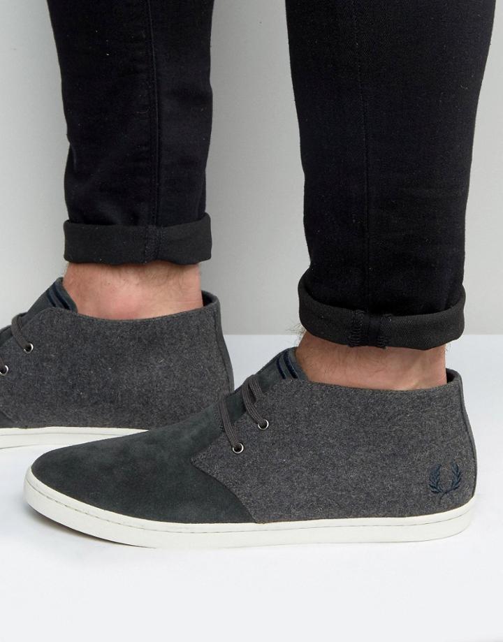 Fred Perry Byron Mid Wool/suede Chukka Boots - Gray