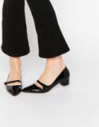 Miss Kg Audrina Black Patent Mid Heeled Mary Jane Heeled Shoes - Black
