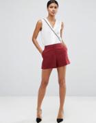 Asos Tailored A-line Shorts - Red