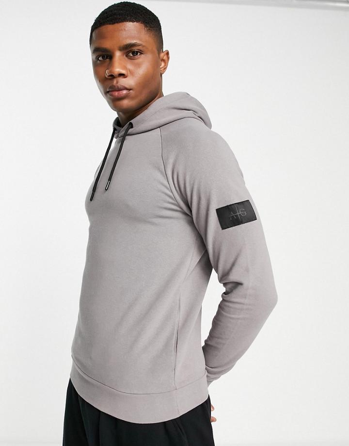 Avant Garde Patch Hoodie In Frost Gray