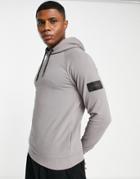 Avant Garde Patch Hoodie In Frost Gray