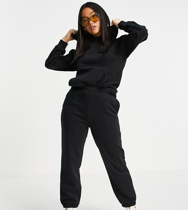 Asos Design Petite Tracksuit Ultimate Oversized Hoodie / Sweatpants In Black