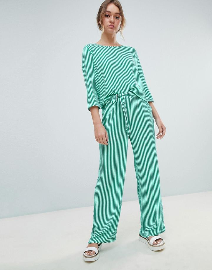 Only Stripe Top With Exposed Zip - Multi