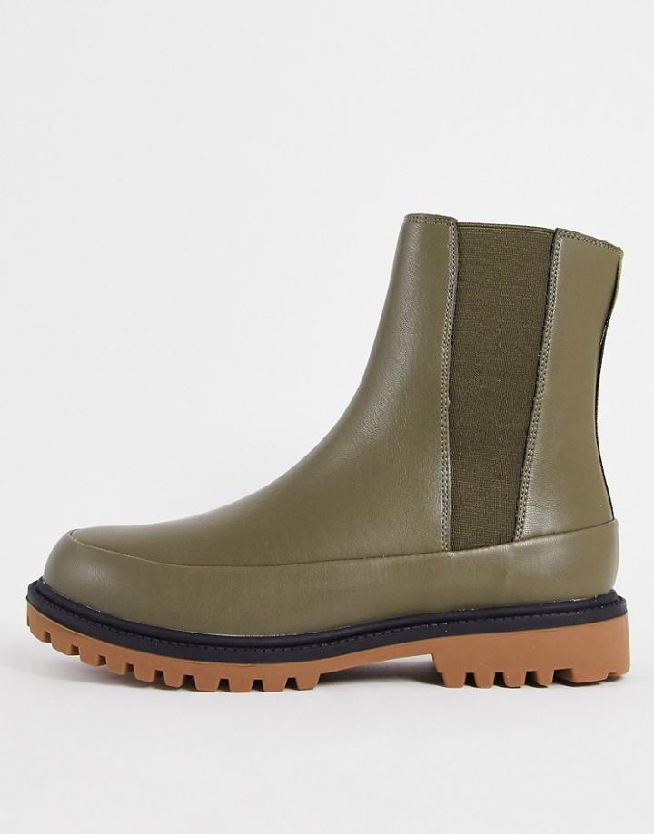 Rule London Chelsea Boots In Khaki-green