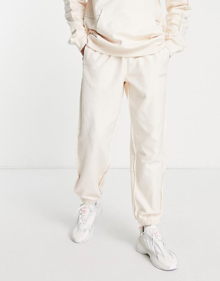 Adidas Originals 'tonal Textures' French Terry Sweatpants In Off White