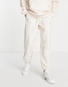Adidas Originals 'tonal Textures' French Terry Sweatpants In Off White