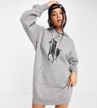 Polo Ralph Lauren X Asos Exclusive Collab Pony Icon Hoodie Dress In Gray