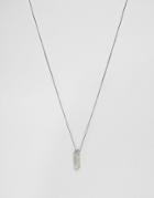 Asos Necklace With Clear Stone Pendant - White