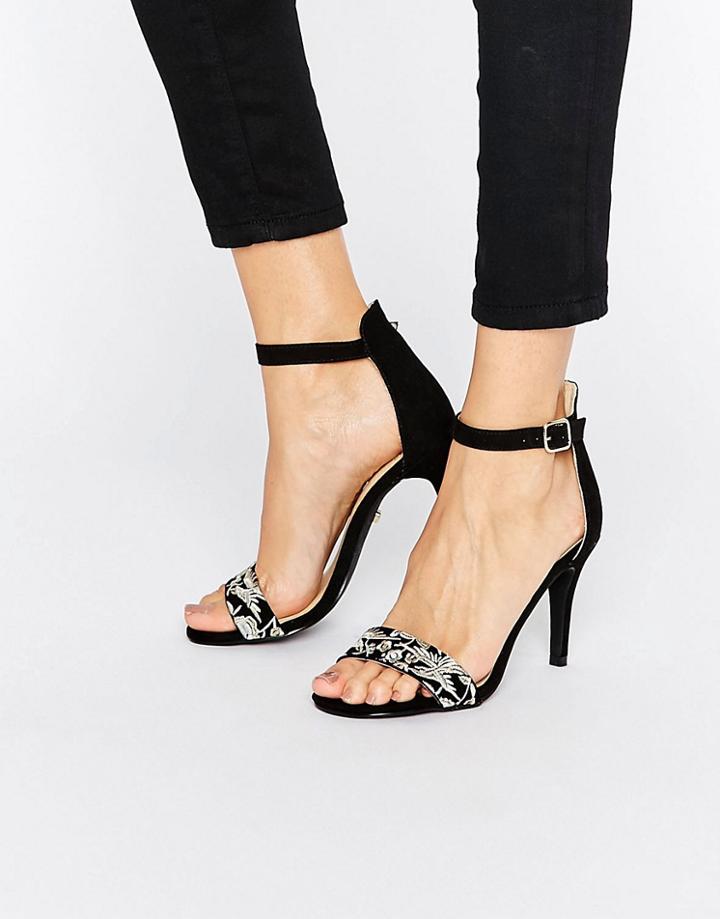 Oasis Embroidered Barely There Heeled Sandal - Multi
