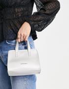 Claudia Canova Top Handle Mini Crossbody Bag In Silver