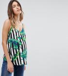 Asos Maternity Printed Cami In Tropical Stripe - Multi