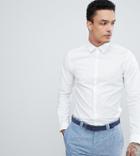 Noak Skinny Shirt In Cotton Linen Mix - White