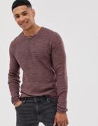 Only & Sons Knitted Sweater With Red Mixed Yarn Cotton