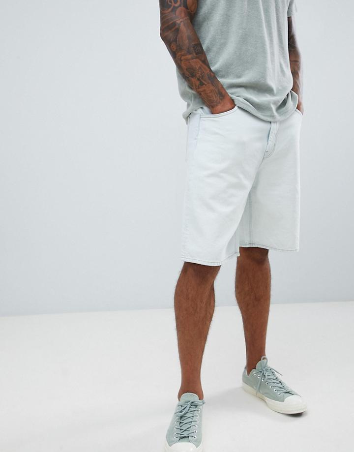 Weekday Relay Denim Shorts Bleached - Blue