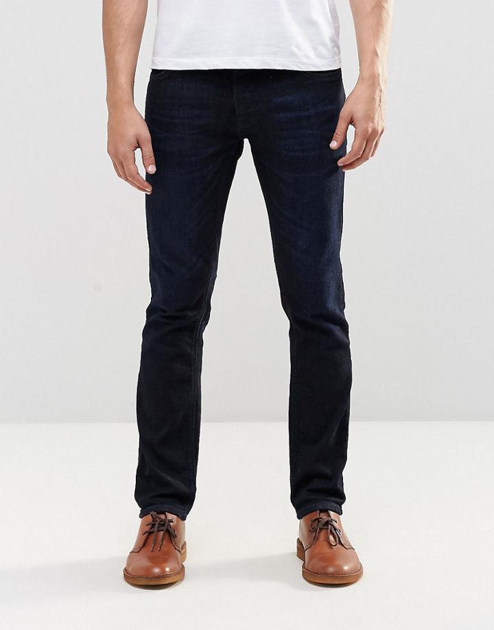 Nudie Grimtim Slim Jeans Navy Thunder Dark Wash - Blue