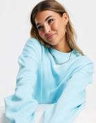 Nike Mini Swoosh Oversized Cropped Sweatshirt In Copa Blue-blues