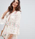 River Island Beach Shorts With Tassel Detail In Cream - Cream