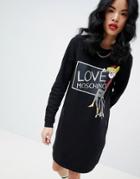 Love Moschino The Brains Print Sweat Dress - Black