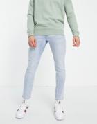 Asos Design Stretch Slim Jeans In Light Wash-blues