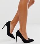 Asos Design Wide Fit Porto Pointed High Heeled Pumps In Black