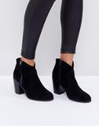 Asos Emmie Suede Ankle Boots - Black