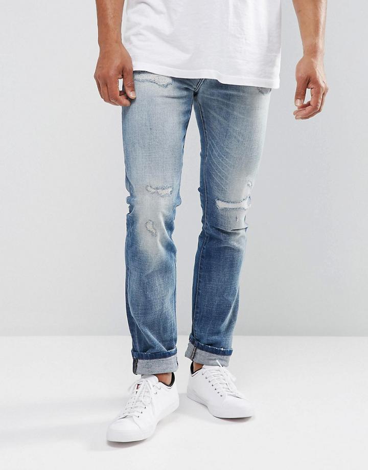 Wrangler Larston Slim Tapered Jeans Glorified - Blue