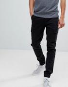 Asos Slim Woven Cargo Joggers In Black - Black