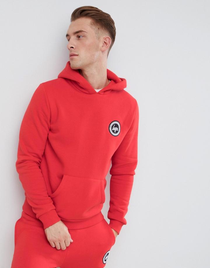 Hype Logo Hoodie In Red - Red