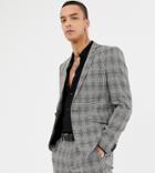 Heart & Dagger Super Skinny Suit Jacket In Gray Check - Gray