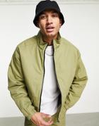 Topman Funnel Neck Technical Jacket In Khaki - Part Of A Set-green