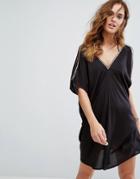 New Look Embellished Cold Shoulder Beach Caftan - Black