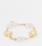 Reclaimed Vintage Inspired Opulent Chunky Flower Bracelet In Gold
