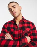 Criminal Damage Checked Shirt In Red