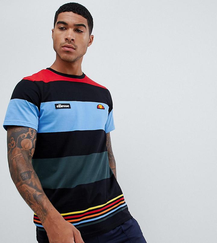 Ellesse T-shirt With Bold Block Stripes - Black