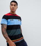 Ellesse T-shirt With Bold Block Stripes - Black