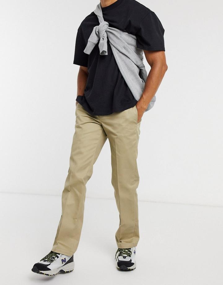 Dickies 873 Slim Straight Work Pants In Khaki-green