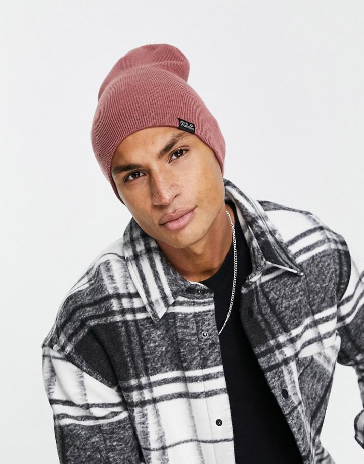 Jack Wolfskin Rib Beanie In Red