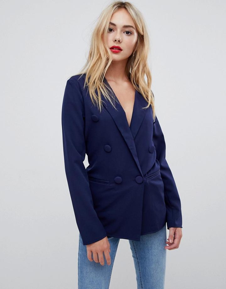 Parisian Double Breasted Blazer - Navy
