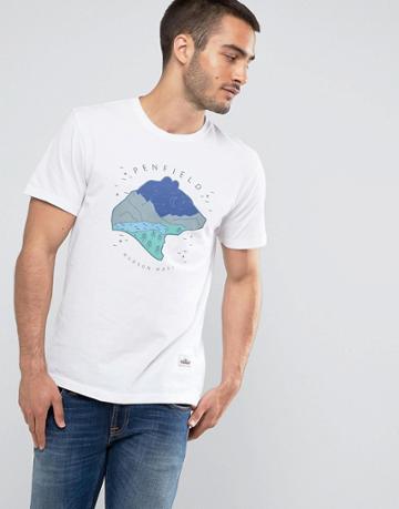 Penfield Bear Dreaming Logo T-shirt Regular Fit In White - White