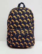 Wrangler Blue & Yellow Horse Print Backpack - Red