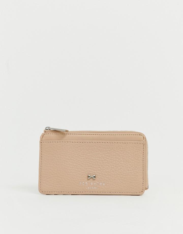 Ted Baker Lotta Bow Card Holder In Taupe - Brown