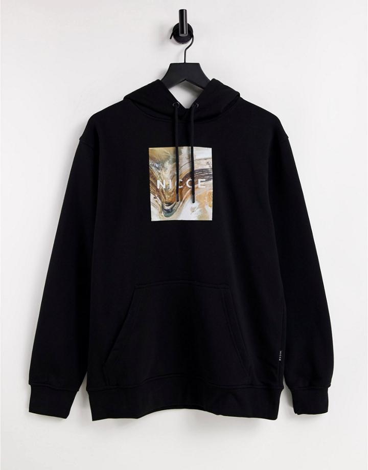 Nicce Aerial Box Photo Print Hoodie In Black