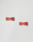Limited Edition Soft Velvet Bow Stud Earrings - Pink