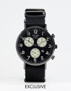 Reclaimed Vintage Inspired Multiple Dial Canvas Watch In Black Exclusive To Asos - Black