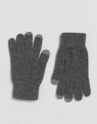 Glen Lossie Lambswool Touch Gloves In Gray - Gray
