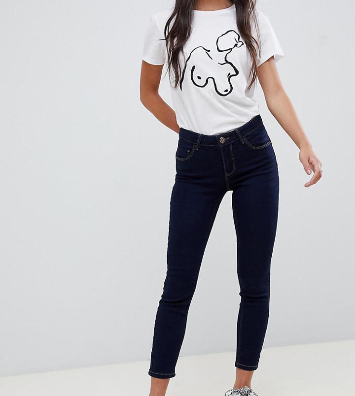 Only Petite Skinny Leg Push Up Effect Jean In Blue