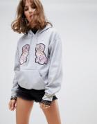 Ragyard Hoodie With Dog Patches - Gray