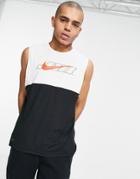 Nike Training Hyper Dry Sc Energy Tank In Black And White-multi