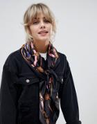 Bershka Large Chain Printed Scarf In Multi - Multi